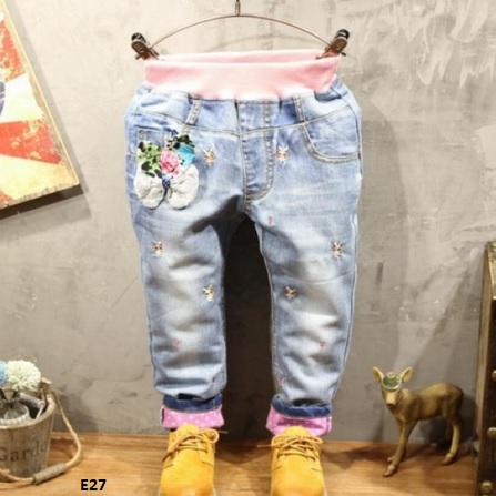 celana panjang bunga jeans anak